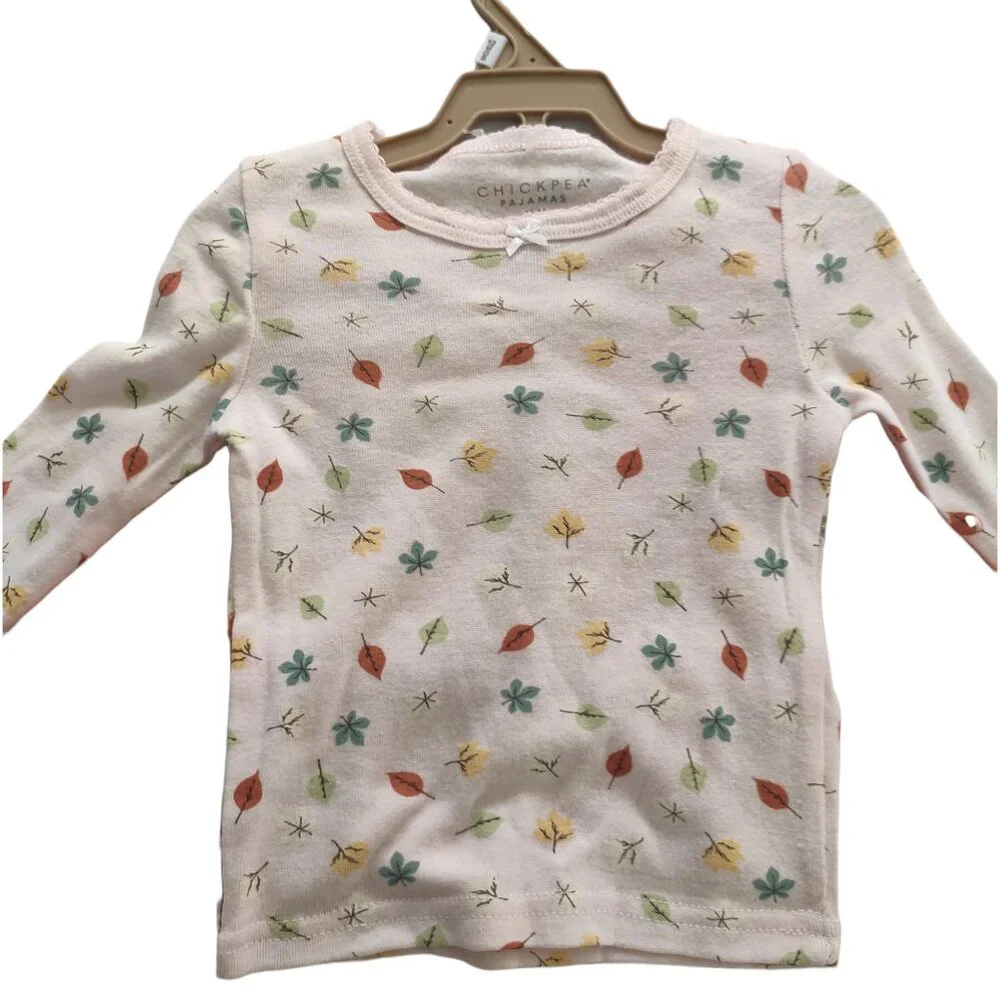 Chickpea Fall Pajamas 5 Piece Set (2 Shirts, 2 Pants, Socks) Size 12M New NWT